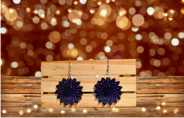 MDF-Sunflower Shaped Sublimated Earrings 1.5 inch