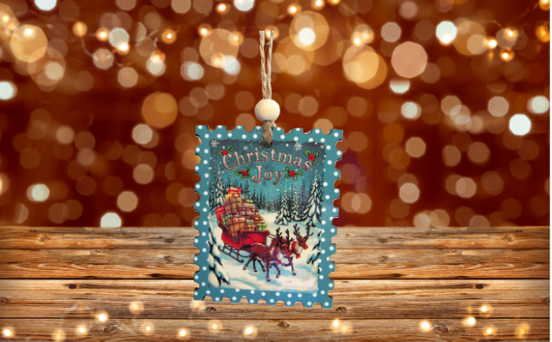 Vertical Stamp Shaped Sublimated Ornament