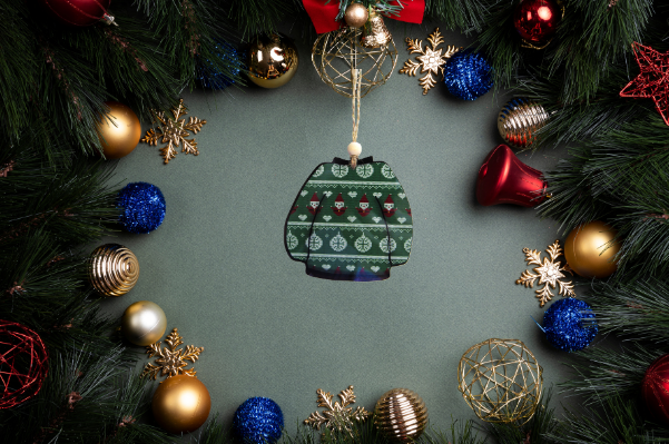 Sweater Shaped Sublimated Ornament