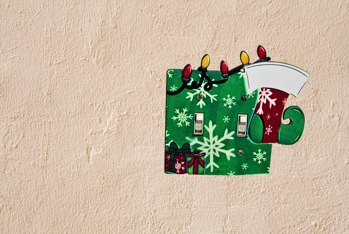 Stocking with Lights Shaped Sublimated-Double Light Switch Cover