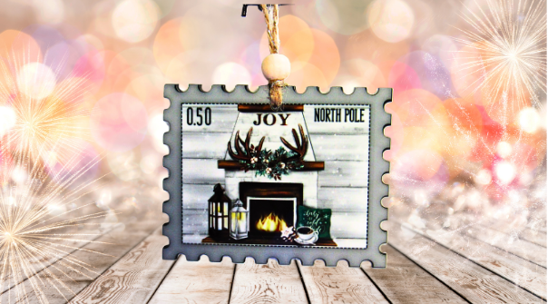 Horizontal Stamp Shaped Sublimated Ornament