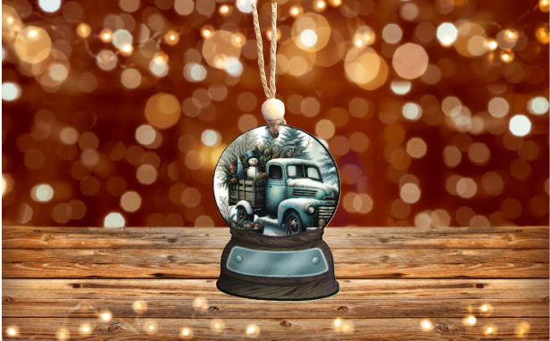 Snowglobe Shaped Sublimated Ornament