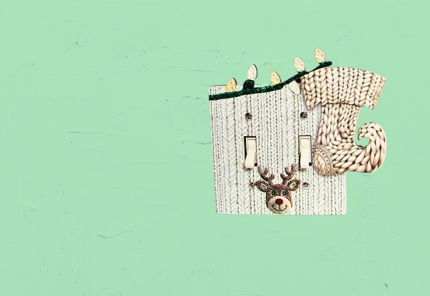 Stocking with Lights Shaped Sublimated-Double Light Switch Cover