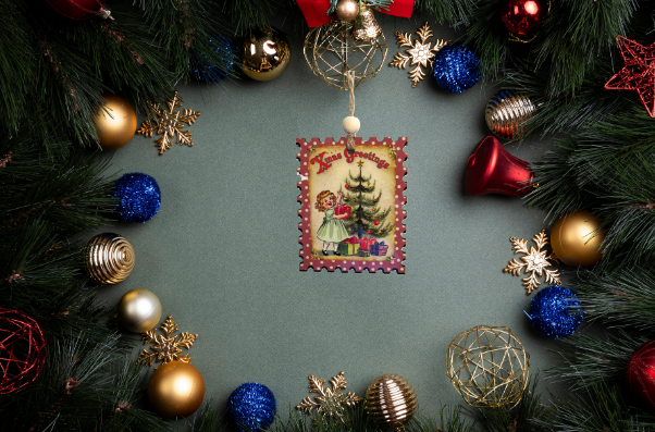 Vertical Stamp Shaped Sublimated Ornament