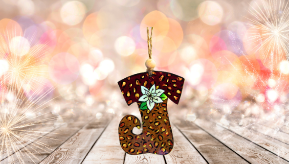 Elf Stocking Shaped Sublimated Ornament