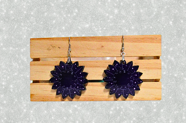 MDF-Sunflower Shaped Sublimated Earrings 1.5 inch