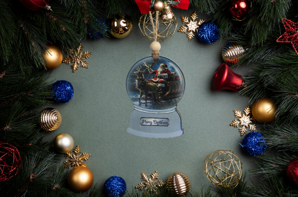 Snowglobe Shaped Sublimated Ornament