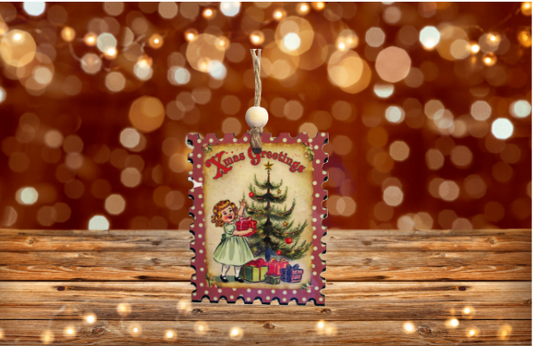 Vertical Stamp Shaped Sublimated Ornament