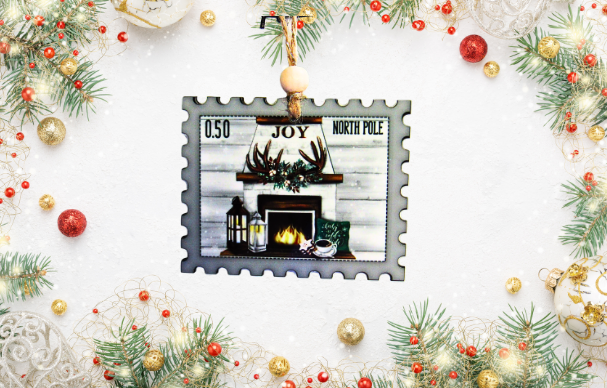 Horizontal Stamp Shaped Sublimated Ornament
