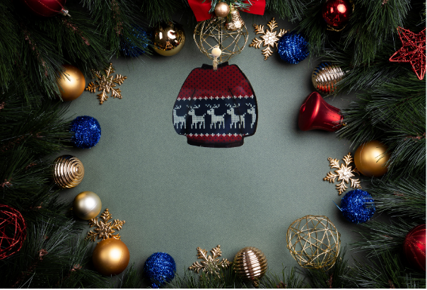 Sweater Shaped Sublimated Ornament