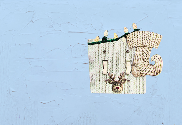 Stocking with Lights Shaped Sublimated-Double Light Switch Cover