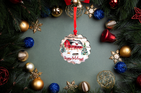 Scalloped Shaped Sublimated Ornament