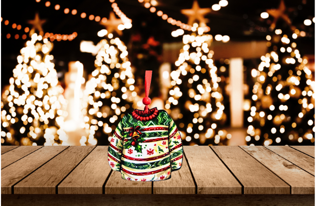 Sweater Shaped Sublimated Ornament