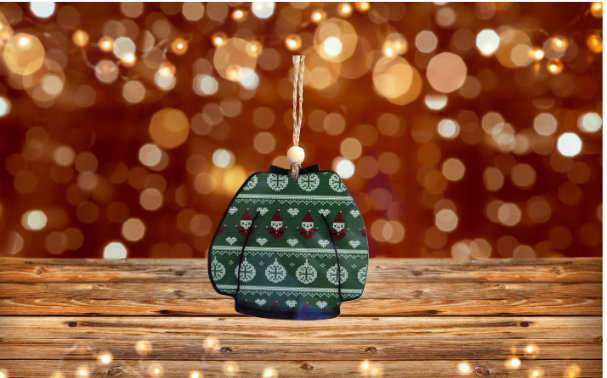 Sweater Shaped Sublimated Ornament