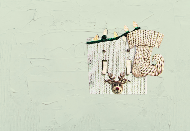 Stocking with Lights Shaped Sublimated-Double Light Switch Cover