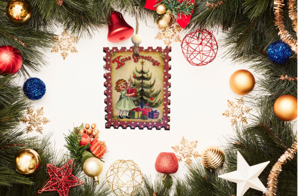 Vertical Stamp Shaped Sublimated Ornament