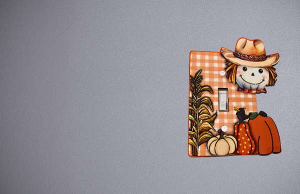 Cowboy Scarecrow Shaped Sublimated light switch cover