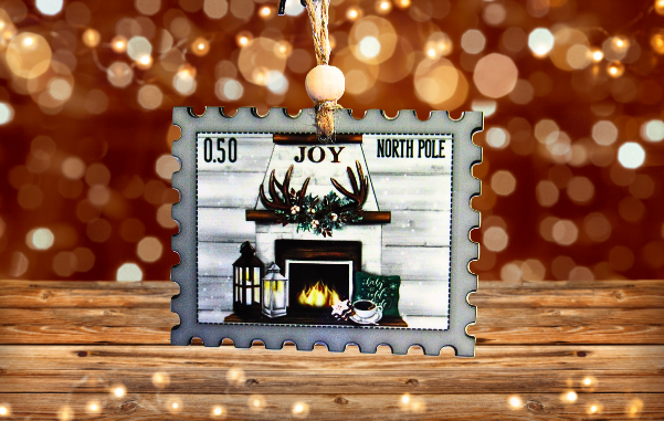 Horizontal Stamp Shaped Sublimated Ornament