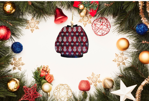 Sweater Shaped Sublimated Ornament
