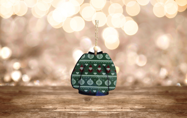 Sweater Shaped Sublimated Ornament