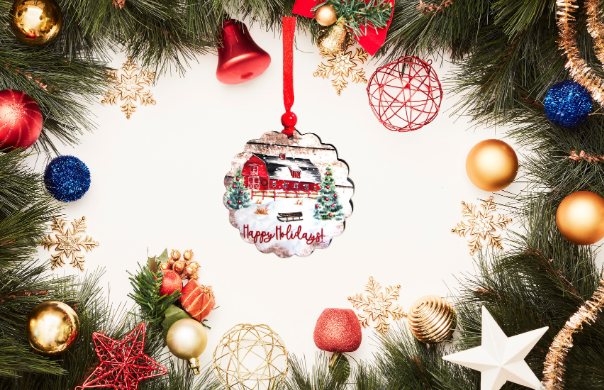 Scalloped Shaped Sublimated Ornament