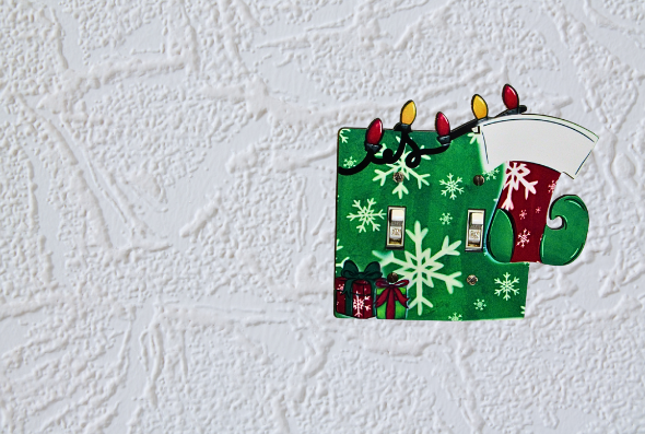 Stocking with Lights Shaped Sublimated-Double Light Switch Cover