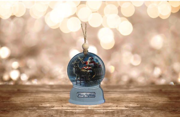 Snowglobe Shaped Sublimated Ornament