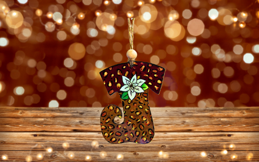 Elf Stocking Shaped Sublimated Ornament