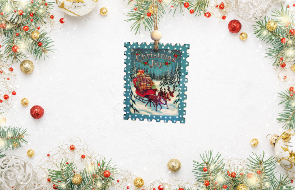Vertical Stamp Shaped Sublimated Ornament