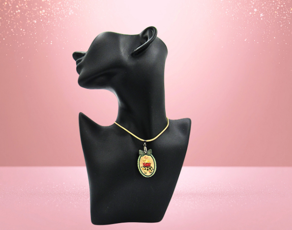 MDF-Scalloped Frame With Bow Shaped Childs Sublimated Necklace