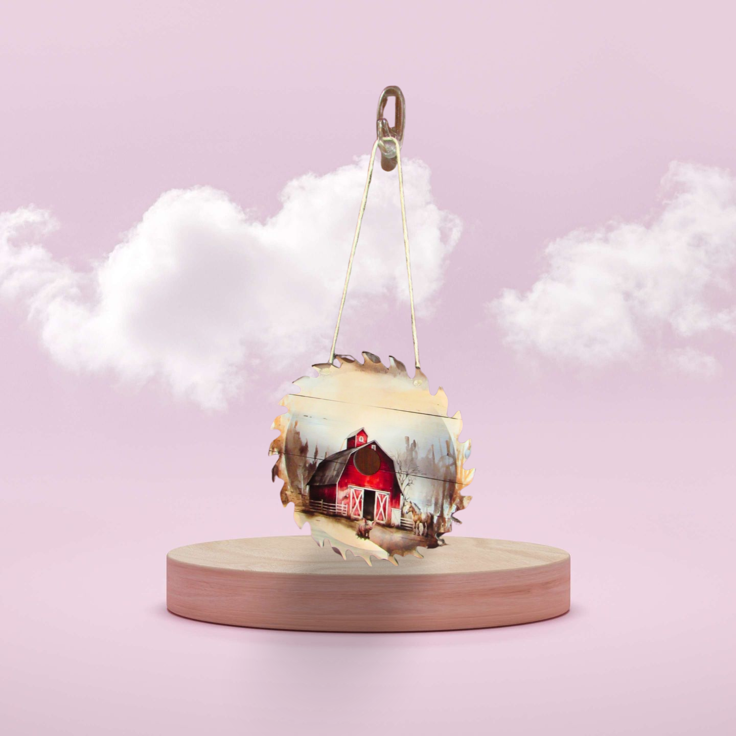 Sawblade Shaped Sublimated Door Hanger