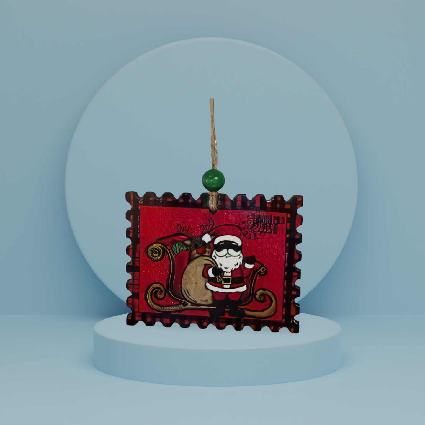 Horizontal Stamp Shaped Sublimated Ornament