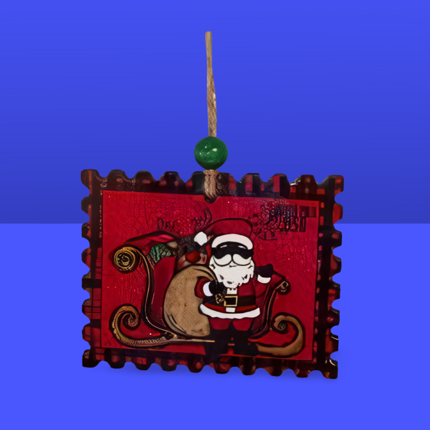 Horizontal Stamp Shaped Sublimated Ornament