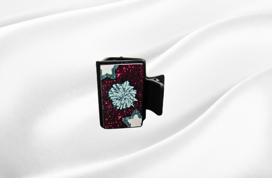 MDF-Small Sublimated Hair Claw Clip Cheer Themed