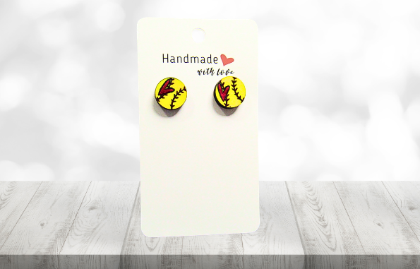 MDF-Round Shaped Stud Sublimated Earrings (Sport)