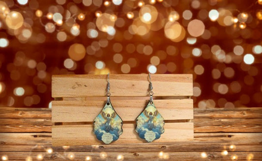 Fancy Teardrop Shaped Sublimated Earrings