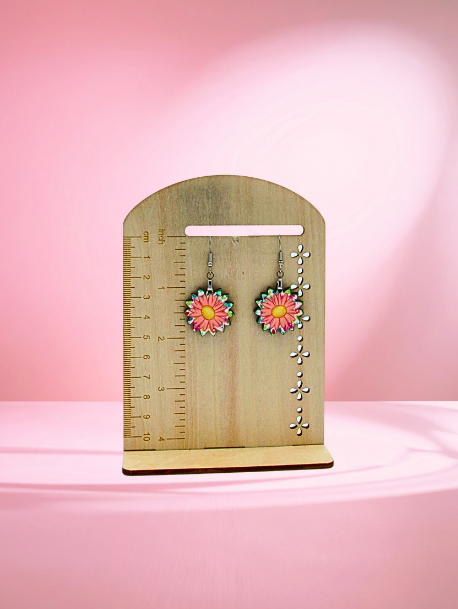 MDF-Sunflower Shaped Sublimated Earrings 1 inch