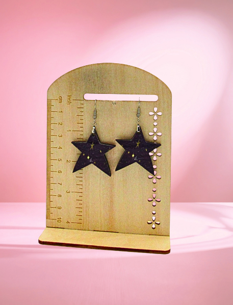 MDF-Star Shaped MDF Sublimated Earrings 1.5 inch