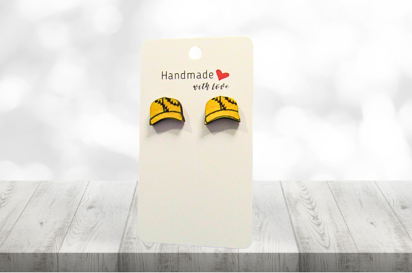 MDF-Baseball Cap Shaped Sublimated Stud Earring (Sports)