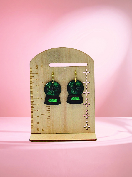 MDF-Snow Globe Shaped Sublimated Earrings 1.5 inch(Halloween)