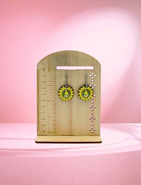 MDF-Sunflower Shaped Sublimated Earrings 1 inch