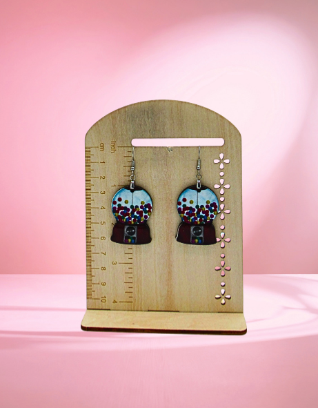 MDF-Snow Globe Shaped Sublimated Earrings 1.5 inch (Food)