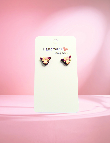 MDF-Sheep Head Shaped Stud Earrings Sublimated