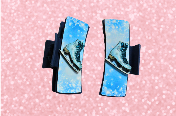 MDF- 3D Large Sublimated Hair Clip-Ice Skates