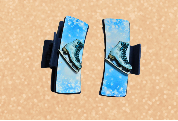 MDF- 3D Large Sublimated Hair Clip-Ice Skates