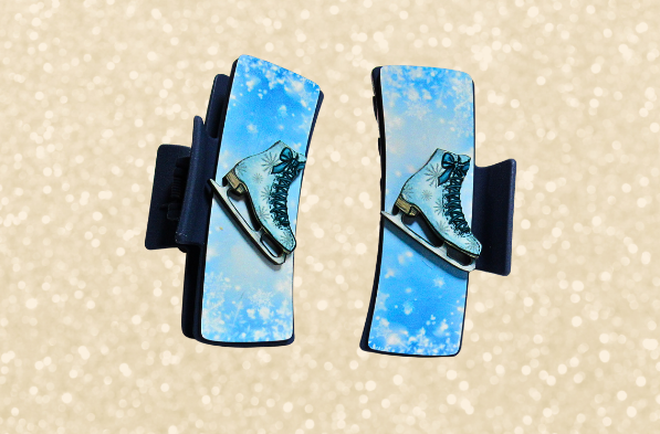 MDF- 3D Large Sublimated Hair Clip-Ice Skates