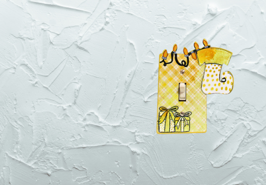 Stocking with Lights Shaped Sublimated Light Switch Cover