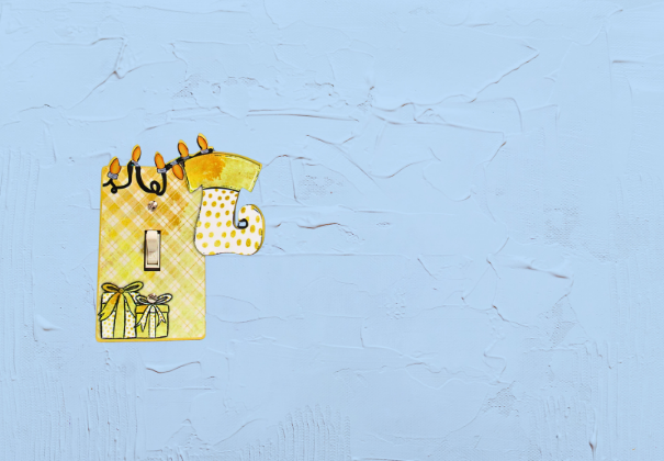 Stocking with Lights Shaped Sublimated Light Switch Cover