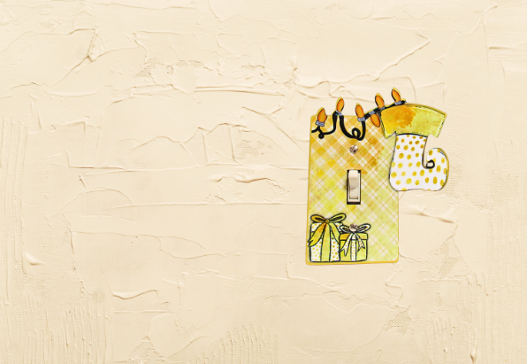 Stocking with Lights Shaped Sublimated Light Switch Cover