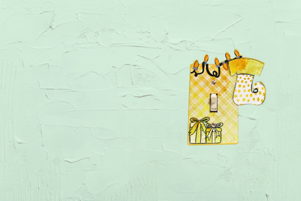 Stocking with Lights Shaped Sublimated Light Switch Cover